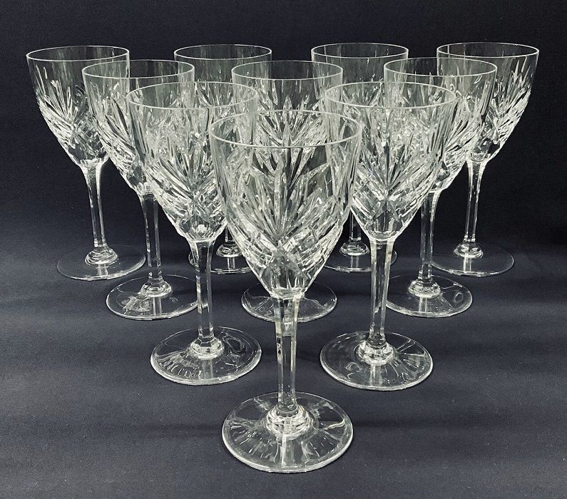 A Display of St. Louis Crystal Chantilly Clear Continental Goblet